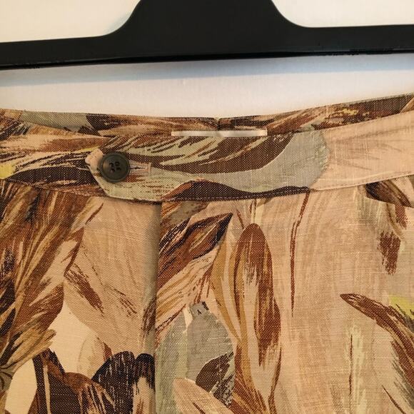 Vintage Barry Bricken Tropical Linen Silk Cropped Pants Size 2 - Picture 3 of 5